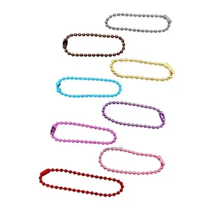 عرض مميز سلسلة كرة دائرية ملونة من المعدن من 10 سلسلة كروية دائرية معلقة للتزيين مع موصل لسلسلة المفاتيح