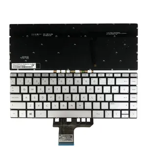 Keyboard Laptop Backlit Spanyol, untuk HP Spectre 13-AG 13-AD 13-AH 13-AE Seri 13-BF dengan Warna Silver SP LA L48603-031 KB