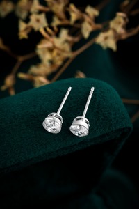 Boucles d'oreilles simples en or PT950 avec diamants de laboratoire, prix de gros, bijoux fins CaiMao, anniversaire, fiançailles - Product Image 4