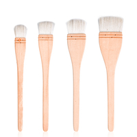 Nouvel Arrivage Fontainebleau – Pinceaux à Peinture en Laine Douce avec Manche en Bois, Pinceaux Plats pour Artistes, Ensemble de Pinceaux pour Peinture Acrylique, Pinceaux à Peinture à Pointe Fine