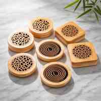 Boîte à encens en bambou personnalisée, en bois recyclé, avec ouverture magnétique, couvercle ajouré, pour encens et parfums