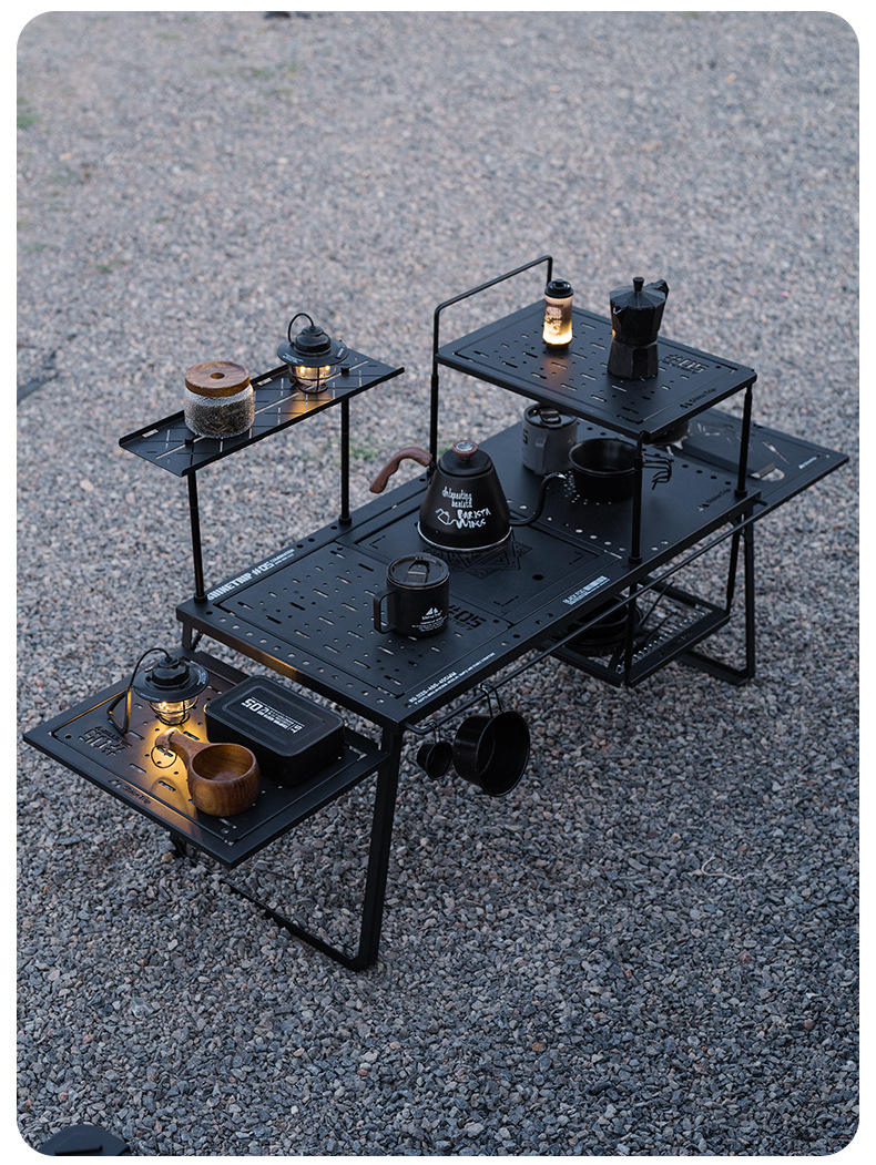 Shinetrip Portable Folding Camping Table Set - Black Alloy