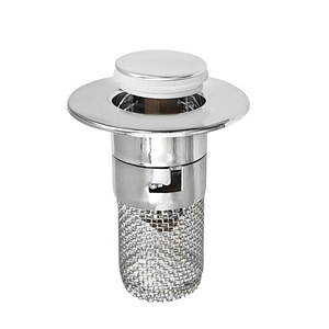 Washbasin drain <b>plug</b> with spring-loaded core, basin drain cleaner, hair filter, odor-proof, removable, <b>universal</b> push-button - Product Image 5