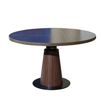 Ensemble de table et de chaises de salle à manger rondes modernes et minimalistes pour 6 personnes, avec plateau en pierre et structure en acier, pour usage commercial dans les restaurants