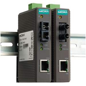 Convertidor Ethernet a Fibra Óptica Moxa IMC-21-S-SC, 100m SC Monomodo, Grado Industrial - Product Image 1