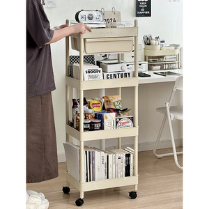 Uforu Storage Cart With Wheels Multifunctional Office Organizer Minimalist Design Easy Cleaning Bookshelf For Desk Use - Product Image 4