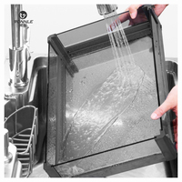 Magic Corner Universel de Cuisine pour Meuble d'Angle Mort, Plateau Pivotant Coulissant, Tiroir Magic Corner en Verre et Panier Gris