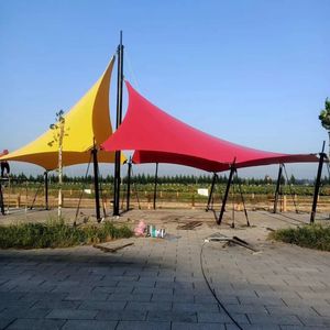 Structure de membrane en tissu pare-soleil tendu en acier pour auvent architectural extérieur en PVDF/PTFE/PVC, prix usine - Product Image 2