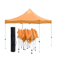 Gazebo pliable étanche en acier bon marché 10x10 avec publicité orange personnalisée chapiteau d'extérieur tente d'exposition commerciale