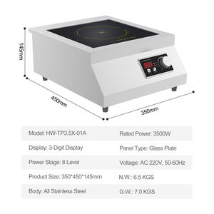 Placa de Inducción Multifuncional de Alta Potencia Comercial de 3500W y 220V, Cocina Eléctrica - Product Image 5