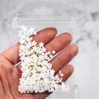 Nouveau design de décalcomanies de charme d'ongle de fleur de résine décoration de perles d'or mini blanc 3D acrylique 3d de fleur art d'ongle pour le salon de manucure