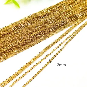 JY JewelryVacuum plating 18K gold 316 stainless steel flat chain