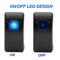Interrupteur à bascule étanche marin gravé au laser 24V 20A marche/arrêt SPST 3 broches avec barre lumineuse LED éclairée pour bus et automobile 12V