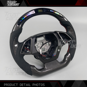 Volante de Fibra de Carbono Personalizado con LED, Estilo Mejorado para Chevrolet <span class=keywords><strong>Camaro</strong></span> RS SS ZL1 LT1 Edición <span class=keywords><strong>Hot</strong></span> <span class=keywords><strong>Wheels</strong></span> 2016-2022 - Product Image 3