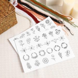 2 feuilles de modèles de broderie Stabilisateur soluble dans l'eau pour les dessins Fournitures de <span class=keywords><strong>couture</strong></span> <span class=keywords><strong>Papier</strong></span> de <span class=keywords><strong>transfert</strong></span> A5 - Product Image 3