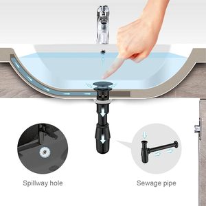 Válvula de drenaje para <span class=keywords><strong>lavabo</strong></span> negro mate Acero inoxidable Anti-obstrucción Click Pop up - Product Image 3