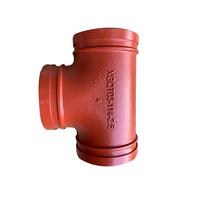Raccord en T à rainures en fonte ductile de haute qualité, rouge et bleu, 1 pièce, basse pression, peint