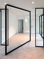 Portes de séparation en verre à cadre ultra-fin en aluminium, design moderne et élégant, insonorisées pour cuisine, hôtel, salon, salle de bain, chambre à coucher