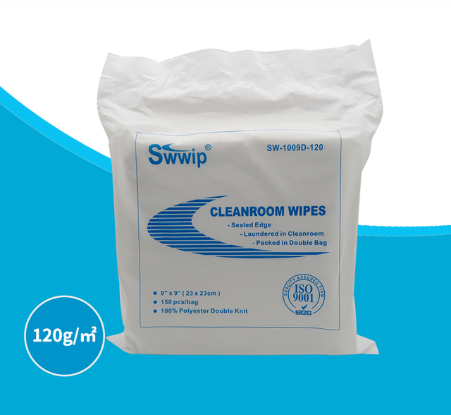 Clean Room Laundered Laser Cut 9*9 Double Knit 100 % Polyester Cleanroom Wipes 9x9 Inch