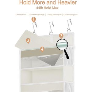 Over The Door Storage Organizer 15 Pockets <b>Hook</b> Type Portable For Nursery Bathroom Bedroom - Product Image 3