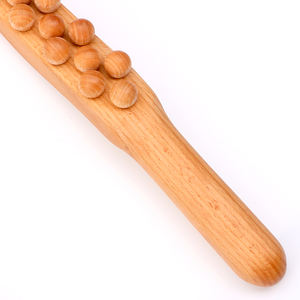 Masseur de cou et de dos à 31 perles, outils de soulagement, thérapie en bois de hêtre, rouleau de Drainage lymphatique, bâton de grattage en bois - Product Image 3