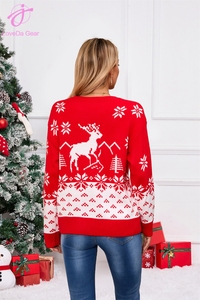 <span class=keywords><strong>Pull</strong></span> en tricot jacquard personnalisé Loveda pour <span class=keywords><strong>femme</strong></span>, col rond, chaud, automne-hiver, avec logo brodé, idéal pour Noël - Product Image 2