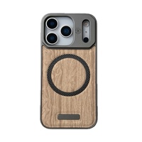Funda de Lujo para Teléfono, sin Bordes, de Madera y PC Rígido, Magnética, Antigolpes, Refrigerante, para iPhone 13 14 15 16 17 Pro Max