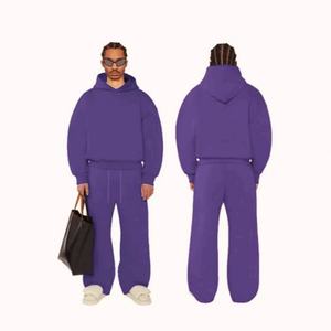 ชุดเซ็ตสตรีทสไตล์ฤดูใบไม้ร่วงแบบใหม่ ดีไซน์ครอส-บอร์เดอร์  ฮู้ดดี้ทรงหลวม ยูนิเซ็กส์  ไหล่ตก  ชายเสื้อแบบริบ  พร้อมเชือกผูกเอวแบบซ่อน - Product Image 4