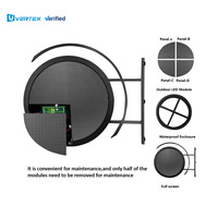 Pantallas LED Circulares de Doble Cara, Impermeables, para Interiores y Exteriores, Personalizadas por Vertex, P2P3P4 en Varios Tamaños