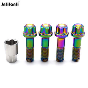 Nuevo <span class=keywords><strong>Tornillo</strong></span> de Rueda <span class=keywords><strong>Antirrobo</strong></span> Jntitanti Gr.5 con Asiento de Bola de Titanio y Llave, Grado 10.9, M14x1.5x45mm para Mercedes - Product Image 4