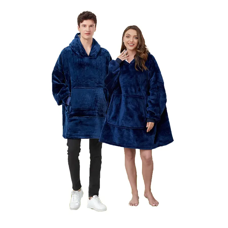 Felpa con cappuccio coperta ispessita calda pigro coperta TV adulto bambino pullover abito freddo accappatoio flanella