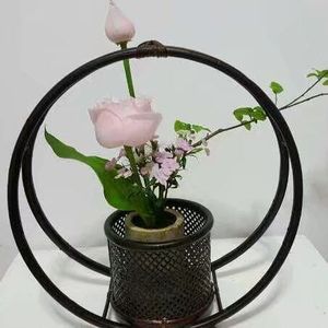 Bamboo Flower Basket Round Traditional Chinese Style Decorative Vase For Flower Arrangement - Product Image 3