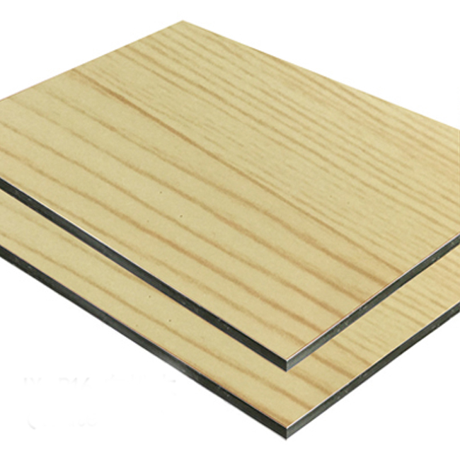 4'x8 PE/PVDF/FEVE Revêtement En Bois Texture A2 Panneau Composite En Aluminium Ignifuge et ACP Feuille pour Mur