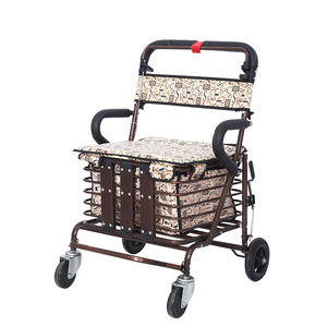 Chariots à main pliants à quatre roues pour marcheurs et <span class=keywords><strong>d</strong></span>éambulateurs de petites poulies âgés pour l'épicerie - Product Image 3