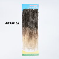 Ombre pirang pra lingkaran 3x gairah memutar 30 helai gelombang air keriting panjang kepang crochet rambut kepang sintetis grosir