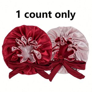 Double Layer Reversible Cap Bonnet Sleeping Satin <b>Silk</b> Tie Band Adjustable Straps <b>Head</b> <b>Wrap</b> for Curly Hair Gift - Product Image 2