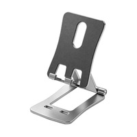 Support de téléphone pliable en aluminium, support de tablette portable pour bureau avec revêtement en silicone antidérapant et support robuste pour bureau