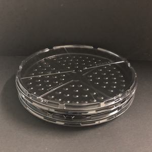 Wadah piring buah plastik bening sekali pakai 12 inci tutup datar dapat didaur ulang mangkuk saji makanan kosmetik piring plastik nampan - Product Image 4