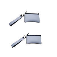 Porte-cartes d'identité et porte-monnaie en néoprène, petit pochette à poignet, blancs pour sublimation RTS