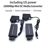 Convertisseur Média Mini Yunvo 20km SC Fibre Simple 10/100/1000M Compatible CCTV 3G Port Fibre+RJ45 Garantie 3 Ans