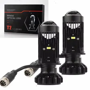 Superbleds evrensel araba H4 projektör far ampulü Mini LED Lens süper parlaklık Car araba için lazer lamba 100W far