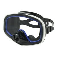 Chasse sous-marine apnée en acier inoxydable lentille en verre trempé masque de Snokreling forme ovale classique vieille école masque en Silicone