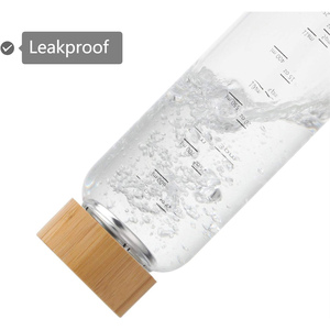 Botella de Agua de Vidrio de Borosilicato con Logotipo Personalizado, Reutilizable, Libre de BPA, a Prueba de Fugas, Apta para Lavavajillas, con Tapa de Bambú - Product Image 5