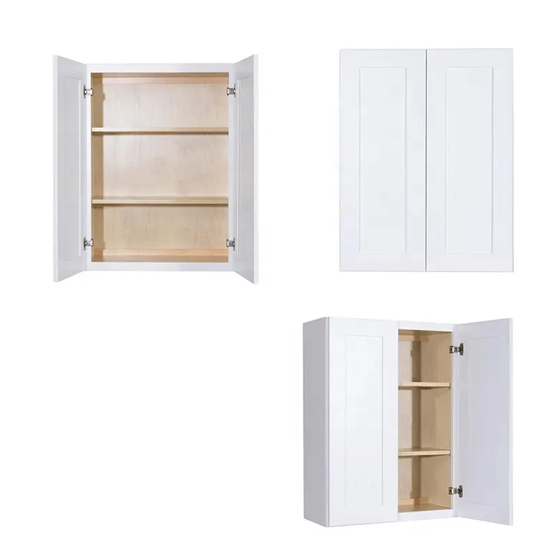 Modular Shaker Style RTA Standard Birch Wood Modular Kitchen Cabinet Wall Mounted