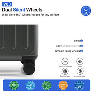 Valise cabine ultra légère de 20 pouces, approuvée par les compagnies aériennes, avec 4 roulettes pivotantes à 360° °   Roues silencieuses pour les voyages de week-end - Product Image 4