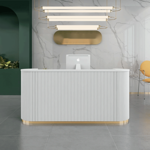 120/150/180cm Small <strong>Beauty</strong> <strong>Salon</strong> Cashier Desk <strong>Pink</strong> White Green Color Available MDF Boutique Cashier Reception Counter Desk - Product Image 2