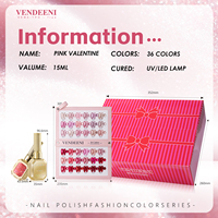 Collection de vernis gel effet œil de chat rose Vendeeni Valentine 36 couleurs, sans TPO ni HEMA, couleur rose personnalisée, vernis gel magnétique effet œil de chat
