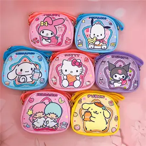 New Kawaii Sanrio Backpack Kuromi My Melody Cinnamoroll PU Toys Cartoon Cute Backpacks for Girls Doll Fashion Bag