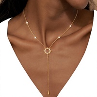Collier en Y pour femme, best-seller transfrontalier Europe-Amérique, design chic et original, en laiton avec zircon