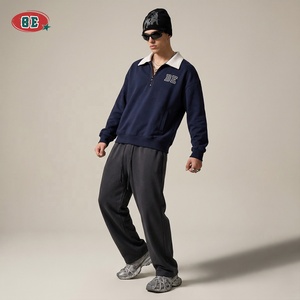 <span class=keywords><strong>Felpa</strong></span> Invernale Spessa e Calda con Zip a un Quarto e Colletto <span class=keywords><strong>Polo</strong></span>, Personalizzabile con Logo Ricamato, 400GSM, OEM - Product Image 3